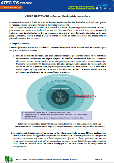 Feuille de route : Gestion Multimodale des trafics